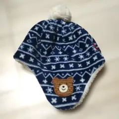 ホットビスケット ベビー帽子 ネイビー
