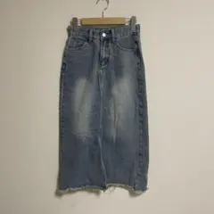 デニムタイトロングスカート ライトブルー