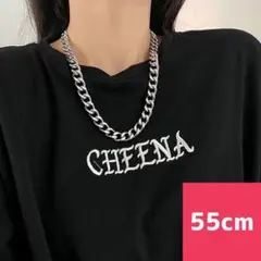 ステンレス鋼 チェーンネックレス シルバー スタイリッシュ 55cm 人気