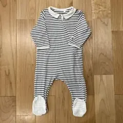 プチバトー ストライプロンパース