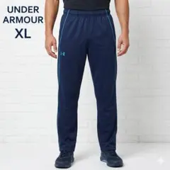 アンダーアーマー トレーニングパンツ XL ネイビー 水色 ジャージ ロゴ入り