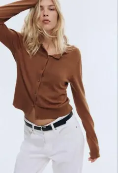 【新品未使用】H&M カーディガン M ブラウン