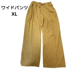 海外古着✨️ ワイドパンツ 【 XL 】 マスタードイエロー ゴム紐付き