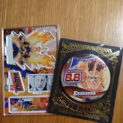 ヒロアカ　名場面ジオラマ＆バースデー缶バッチ　エンデヴァー