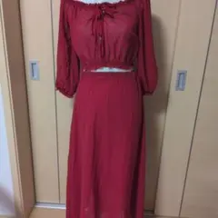 ☆赤セットアップ☆ドレス☆マタニティフォトにも☆