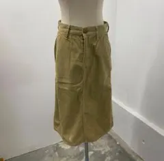 Wrangler カーキ コーデュロイ ひざ丈スカート