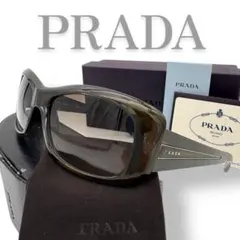 【希少 付属品完備】PRADA サングラス レクタングル サイドロゴ カーキのサムネイル