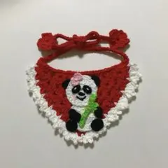 핸드메이드 핸드니트 애완용품 강아지 고양이 목줄 팬더 스몰~미디엄