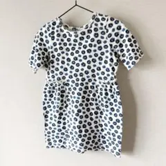 プチバトー PETIT BATEAU 半袖 ワンピース 95 花柄 刺繍 ロゴ
