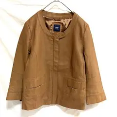 古着　GAP ギャップ　本革　レザージャケット　ノーカラージャケット