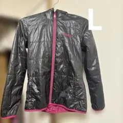 adidas アディダス 中綿ジャケット 黒 ピンク L