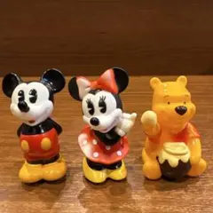 ミッキー ミニー プーさん フィギュア 3体セット　レトロ