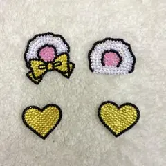 デコうちわ　パーツ　黄色　くま耳