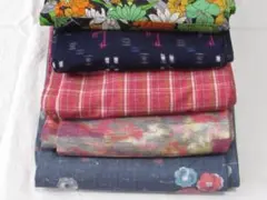 ウール着物3枚+アンサンブル１枚＋胴抜き計５枚まとめ売り