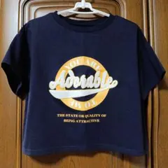 ロゴ刺繍 半袖Tシャツ 　　ネイビー