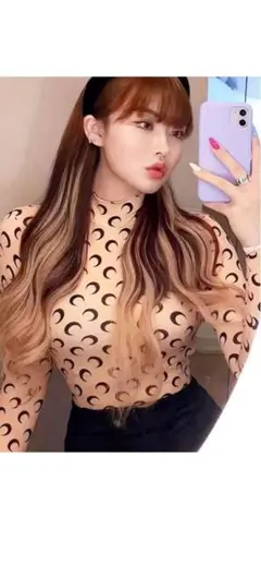 マリーンセル風 ムーン柄カットソー