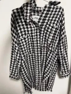 ZARA ツイード風 チェック柄 シャツジャケット