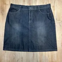 ダークデニム タイトスカート ひざ丈 大きめサイズ ゆったり