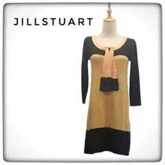 JILLSTUART ジルスチュアート バイカラー リボン ミニワンピース
