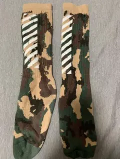 off-White オフホワイト ウィングロゴ入り カモフラージュソックス