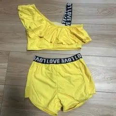 イエロー フリル付き水着 セパレート　5Y