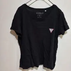GUESS ゲス 【M】半袖 Tシャツ ブラック 逆三角形ロゴ シンプルのサムネイル