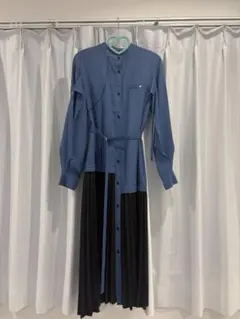 美品】UNITED TOKYO バイカラープリーツワンピース - メルカリ