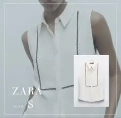 ZARA エッジレースディテール付きブラウス S