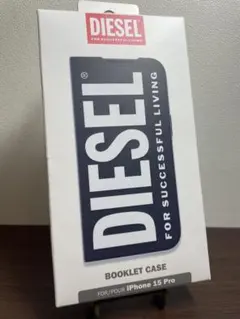DIESEL 手帳型iPhone 15 Pro ケース ブラック BOOKLET