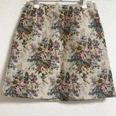 gu 花柄　タイトスカート ベージュ