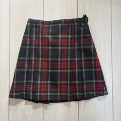 【美品】SHIPS チェック柄プリーツスカート グレー 130