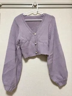 GRL パールボタンショート丈ニットカーディガン