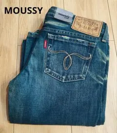 未使用タグ付き　moussy マウジー デニムパンツ 26 日本製 ダメージ加工