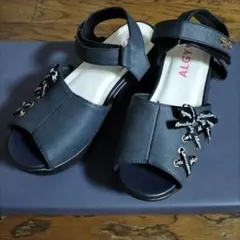 〇ALGY ネイビー リボン装飾 サンダル　23.0cm　新品