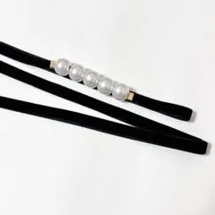 【新品未使用】パール 飾り紐 ブラック 帯締め Dita浴衣のサムネイル