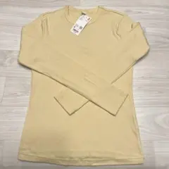 【UNIQLO】ソフトリブネックTシャツ イエローMサイズ