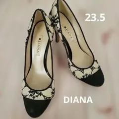 美品　 ダイアナ レース刺繍 パンプス 結婚式 　セレモニー パーティー