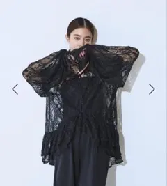 新品 JEANASIS ジーナシス Wフリルヘムレースブラウスのサムネイル