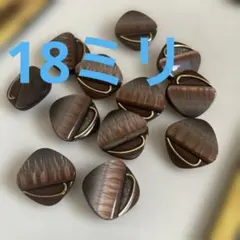 レトロなボタン　艶ブラウンスクエア