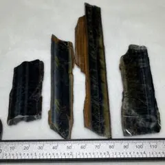 ブルータイガーアイ スライス 4個セット①天然石 匿名発送