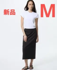 UNIQLO ダブルフェイスナロースカート　ブラック　黒　M