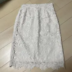 index レースタイトスカート　Lサイズ　総レース　アイボリー