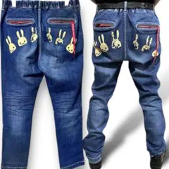 ✅CUNE キューン 6連うさぎ プリント ストレッチ デニムパンツ 日本製のサムネイル