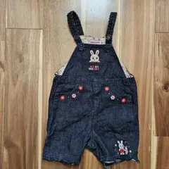 ミキハウス デニムロンパース 80cm 女の子