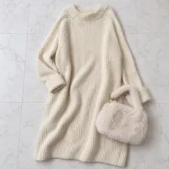 SLOBE IENA スローブイエナ ウール混 ニットワンピース 白　長袖