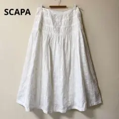 SCAPAスキャパ　エンブロイダリーレースギャザーロングスカート　総刺繍　白40のサムネイル
