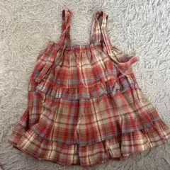 フリル付きチェック柄タンクトップ