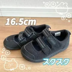 asics ブラック メッシュサンダル 16.5cm スクスク サンダル