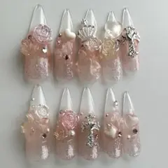 【014】ネイルチップ 量産型 スナ系 クリアネイル ワンホン ちゅるん y2kのサムネイル