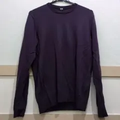 UNIQLO パープル メリノクルーネックセーター